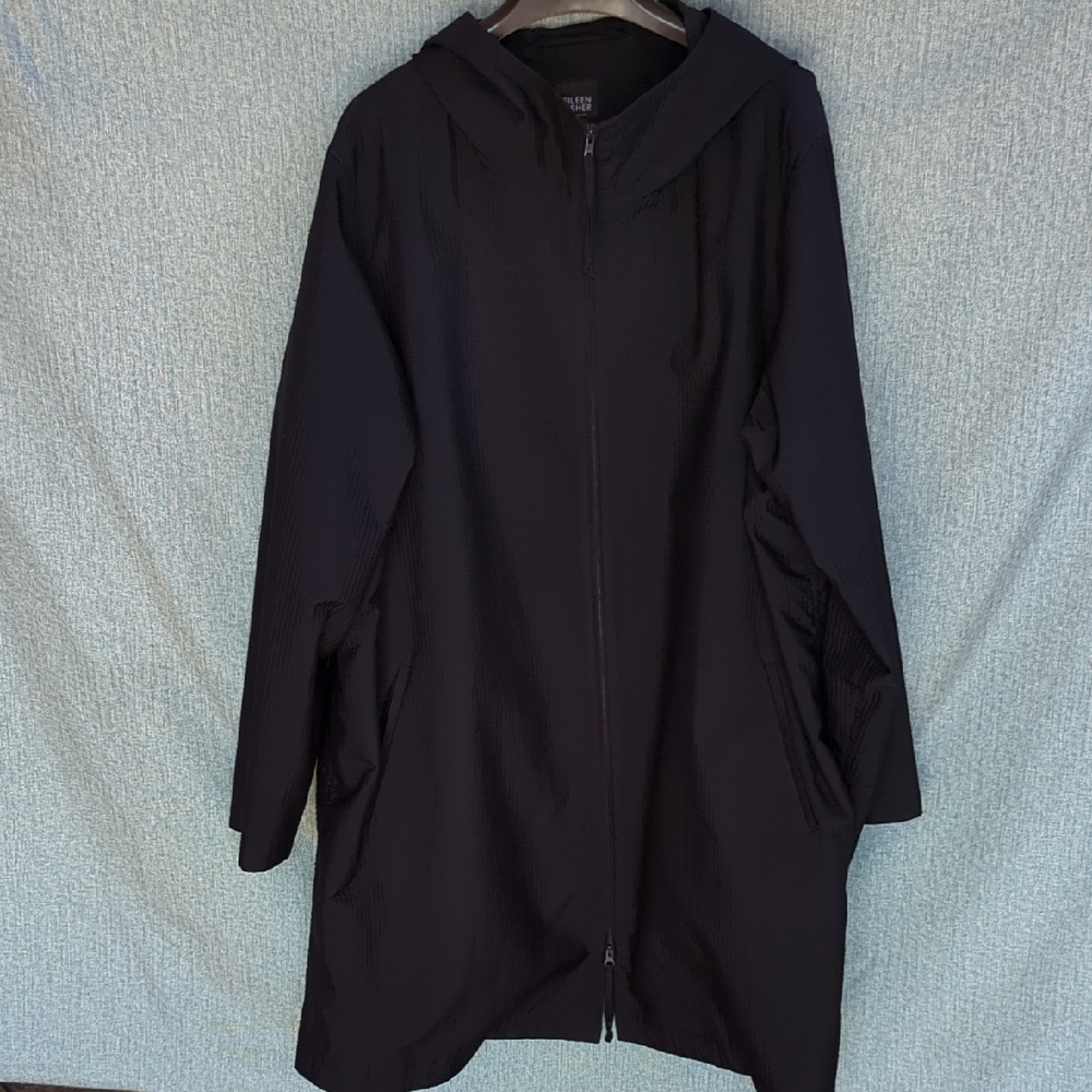 Dark Navy Hooded Coat